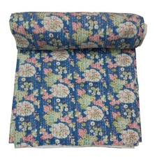 Colcha azul reversível Kantha capa de sofá cama queen size decoração para casa comprar usado  Enviando para Brazil