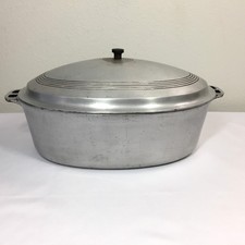 Antigo Wagner Ware Sydney O Roaster 12 qt panela de alumínio fundido com tampa rebite 268 comprar usado  Enviando para Brazil