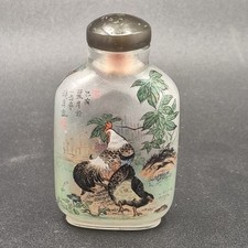 Usado, Garrafa de rapé vintage chinesa pintada ao contrário em vidro design de galinha e galinha comprar usado  Enviando para Brazil