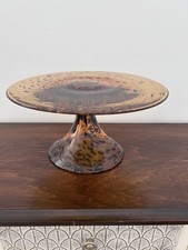 Suporte para bolo vintage com pedestal de vidro concha de tartaruga. Tampo de 12 polegadas. Cor âmbar., usado comprar usado Suporte para bolo vintage com pedestal de vidro concha de tartaruga. Tampo de 12 polegadas. Cor âmbar., usado comprar usado  Enviando para Brazil