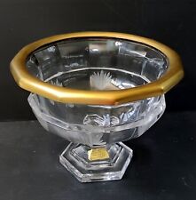 Tigela de frutas de cristal feita à mão para artesanato Lorraine folheada a ouro 1970 comprar usado  Enviando para Brazil