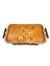 Usado, Bandeja de servir buffet expansível vintage Karoff anos 50 madeira MCM 3 camadas bandeja de joias comprar usado  Enviando para Brazil