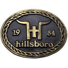 1984 Hillsboro Fivela de Cinto Reboque de Gado Caminhoneiro Cowboy Kansas Latão Vintage comprar usado  Enviando para Brazil