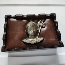 Castelo Medeval Caixa de Joias de Madeira Couro Amarelo Interior Cavaleiro Armadura Fuga Japão comprar usado  Enviando para Brazil