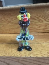 Palhaço vintage raro feito à mão veneziano Murano Itália arte em vidro com acordeão comprar usado  Enviando para Brazil