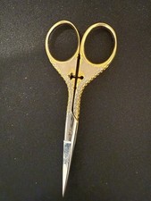 Tesoura de costura vintage Solingen Alemanha tesouras pequenas ouro prata Santa Cruz comprar usado  Enviando para Brazil