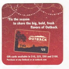 Outback giftcard coaster for sale  Fostoria