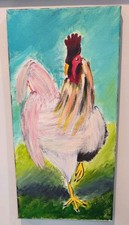 Pintura colorida de galo em tela – Arte de parede de cozinha de campo de fazenda 20x10 comprar usado  Enviando para Brazil