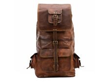 Usado, Bolso de Cuero Mochila Genuino Portátil Vintage Bolso Bandolera Camping comprar usado  Enviando para Brazil