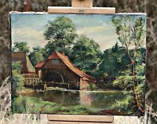 Landscape Con Acqua Mill, Antico Oil On Tela Painting, Probabl Firmato comprar usado  Enviando para Brazil