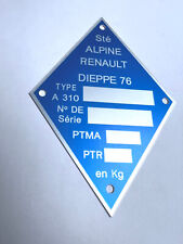 Plaque constructeur alpine d'occasion  Vitré
