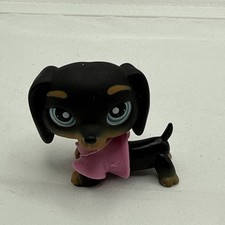 Littlest Pet Shop Dachshund #325 Preto com Olhos Azuis LPS Autêntico, usado comprar usado  Enviando para Brazil