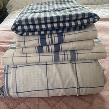 Conjunto de 6 fronhas Ralph Lauren azul branco xadrez capa de edredom fronhas completo/rainha, usado comprar usado  Enviando para Brazil
