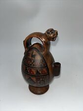 Antigua Figura Huaco Peruana Recipiente Dios Felino Siglo XX segunda mano  Embacar hacia Argentina