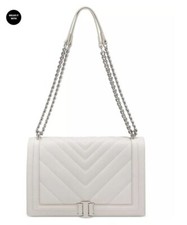 Bolsa de ombro INC Ajae chevron aba de couro sintético sobre tiracolo -OSSO/BRANCO, usado comprar usado  Enviando para Brazil