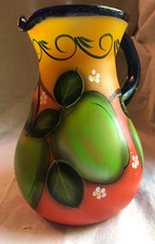 Jarro de vidro mexicano boca soprada pintada à mão jarro de frutas suco cozinha churrasqueira comprar usado  Enviando para Brazil