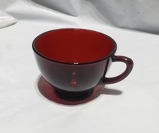 Xícara de chá de vidro vermelho vintage alça de dedo estilo moderno simples meados do século comprar usado  Enviando para Brazil