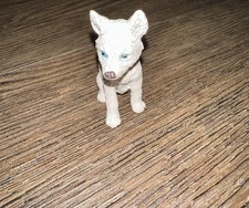 Usado, Estatueta de plástico vintage marca AAA branco lobo olhos azuis filhote cachorro brinquedo comprar usado  Enviando para Brazil