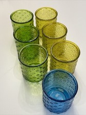 Bicchieri colorati decorati usato  Russi