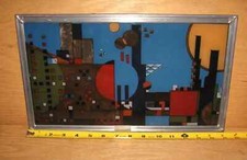 Usado, Painel de arte vintage Frank Lloyd Wright base cidade à beira-mar vitral comprar usado  Enviando para Brazil