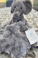 Cobertor de segurança cloud Island Lovey pelúcia elefante cinza e momento precioso elefa comprar usado  Enviando para Brazil