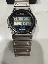 Vintage Timex Atlantis 100 Relógio Masculino Indiglo 40mm Pulseira de Prata 1989 Nova Bateria comprar usado  Enviando para Brazil