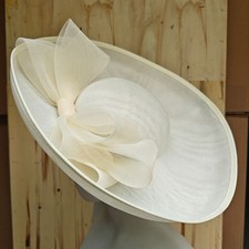 Chapéu de casamento marfim grande hatinator fascinador millinery faixa burlesca comprar usado  Enviando para Brazil
