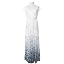 Calvin Klein Jeansy, Sukienka maxi, Rozmiar: L, Biały/Niebieski, Len/Wiskoza, Batik #QUk na sprzedaż  PL