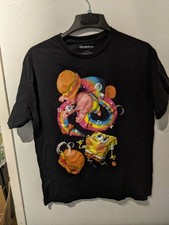 Camiseta Bob Esponja Calça Quadrada Tamanho Grande Preta Nickelodeon Programa de TV Desenho Animado, usado comprar usado  Enviando para Brazil