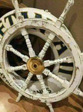 Volante antigo de latão pirata náutico navio grande estilo decorativo madeira 36" comprar usado  Enviando para Brazil