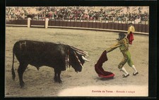 Pocztówka Corrida de Toros, Estocada à volapiè, walka byków  na sprzedaż  Wysyłka do Poland