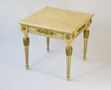 Usado, Mesa lateral florentina vintage com tampo de mármore, cabeceira de madeira dourada creme e dourada comprar usado  Enviando para Brazil