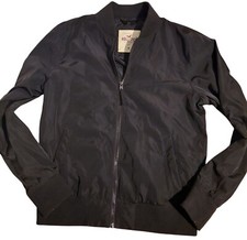 Jaqueta de voo Hollister Bomber masculina M casaco preto - dificilmente usada comprar usado  Enviando para Brazil