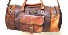 Gvb Mujer Cuero Auténtico Viaje Equipaje Lona Hombro Vintage Fin de Semana Bolsa, usado comprar usado  Enviando para Brazil