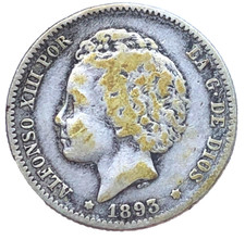 Peseta 1893 spanien gebraucht kaufen  Deutschland