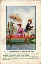 Old postcard fishing d'occasion  Expédié en Belgium