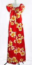 Vestido maxi Hilo Hattie's Hawaii vintage vermelho muumu amarelo flores de hibisco tamanho P, usado comprar usado  Enviando para Brazil