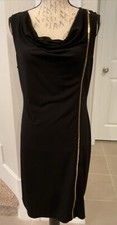 Vestido justo pulôver feminino CALVIN KLEIN tamanho M simulado dourado zíper preto  comprar usado  Enviando para Brazil