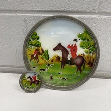 Usado, Lote de prato de vidro original vintage retrô Florbuho Fox Hunt bandeja arte lembrança comprar usado  Enviando para Brazil