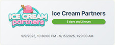 EVENTO ICE CREAM PARTNERS transporte completo 80k pontos 8-12 horas (9 de setembro de 2025) comprar usado  Enviando para Brazil