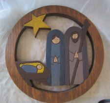 Carved wood nativity for sale  Anderson