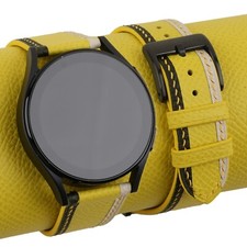 Tricolor Amarelo Epsom Samsung Galaxy Watch 3 4 5 6 Active 1 2 Band Masculino Feminino, usado comprar usado  Enviando para Brazil