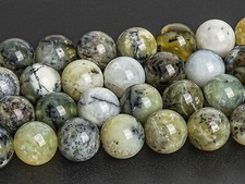 Contas de opala genuínas naturais de musgo verde branco grau AA redondas soltas 6/8/10 mm  comprar usado  Enviando para Brazil