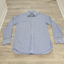 Camisa social masculina Armani Collezioni listrada azul manga longa botão 41 16 comprar usado  Enviando para Brazil