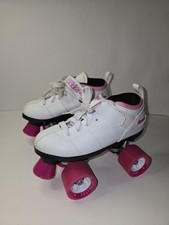 Patins femininos Chicago 4 velocidades de bala branco rosa icônico pista de corrida retrô, usado comprar usado  Enviando para Brazil