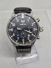 Relógio Meister (MSTR) Aviator 46mm pulseira de couro preto AV101NB, usado comprar usado  Enviando para Brazil