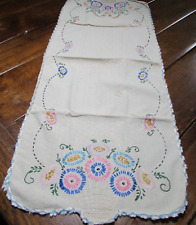 Cachecol/mesa/corredor de buffet antigo bordado floral nó francês 41x16, usado comprar usado  Enviando para Brazil