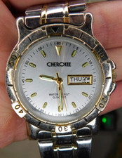 Usado, VINTAGE~CHEROKEE~32-127 UMA PEÇA PULSEIRA DE AÇO INOXIDÁVEL ~DIA, DATA`RESISTENTE À ÁGUA comprar usado  Enviando para Brazil