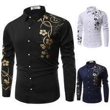 Camiseta social masculina elegante casual slim fit manga longa formal camiseta luxo tops, usado comprar usado  Enviando para Brazil