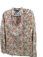 Blusa TOMMY HILFILGER Feminina Mescla de Seda Floral 6 Retrô Boho Chique Manga Longa Top comprar usado  Enviando para Brazil